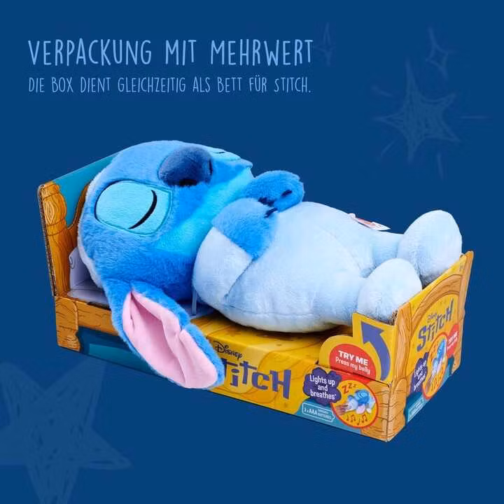 Disney Plush Figure with Sound Sleeping Stitch