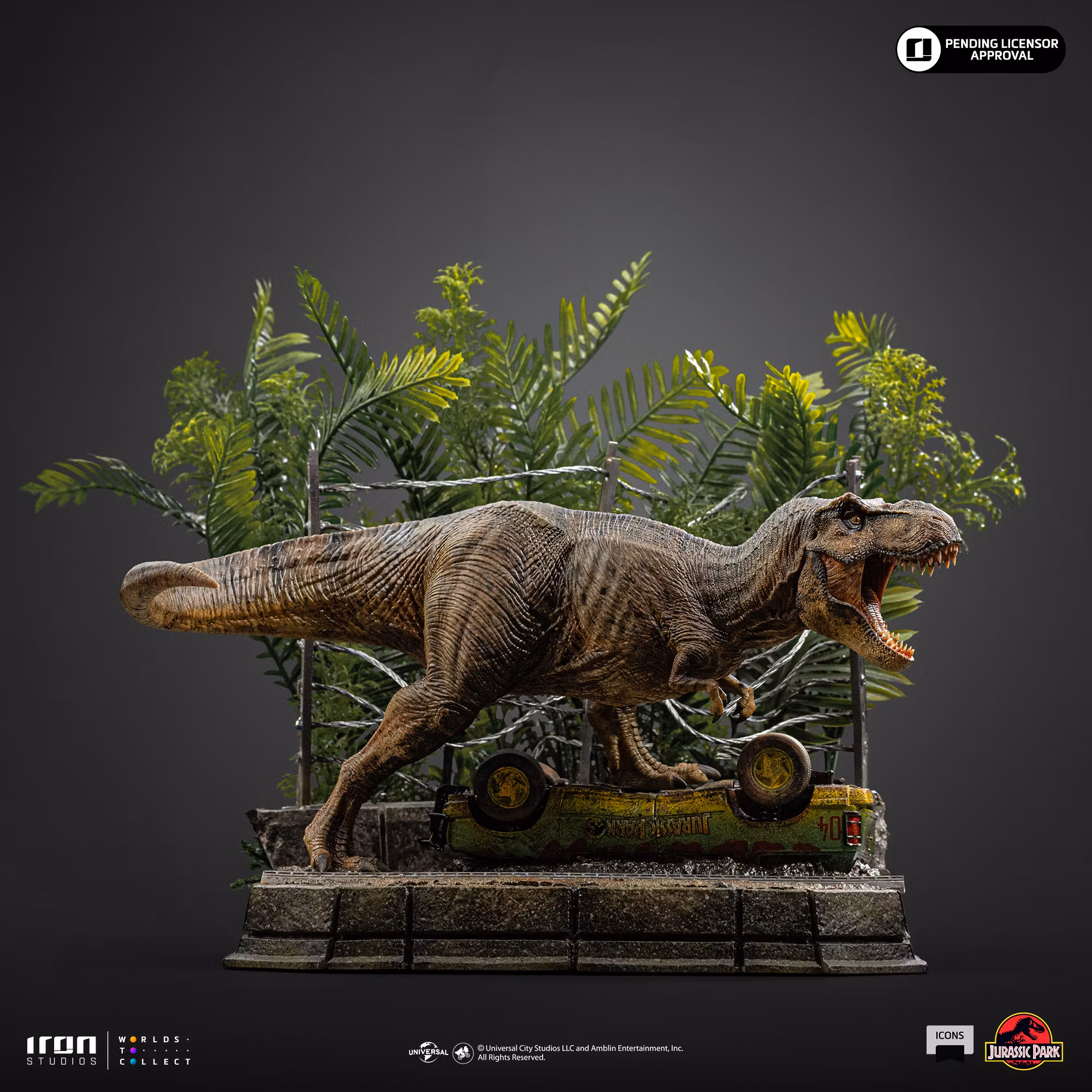 Jurassic Park Icons T-Rex Breakout Set A Scene Statue