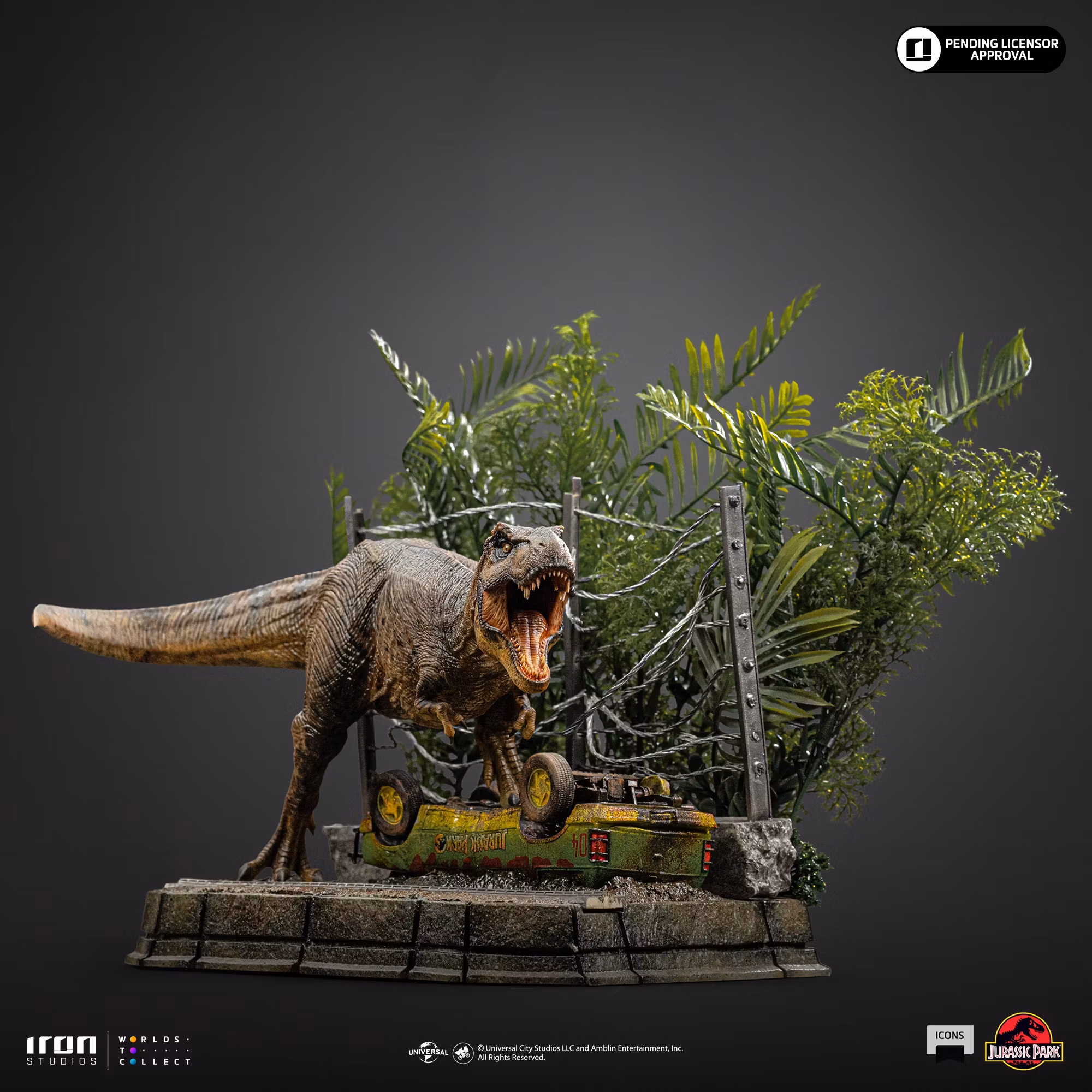 Jurassic Park Icons T-Rex Breakout Set A Scene Statue