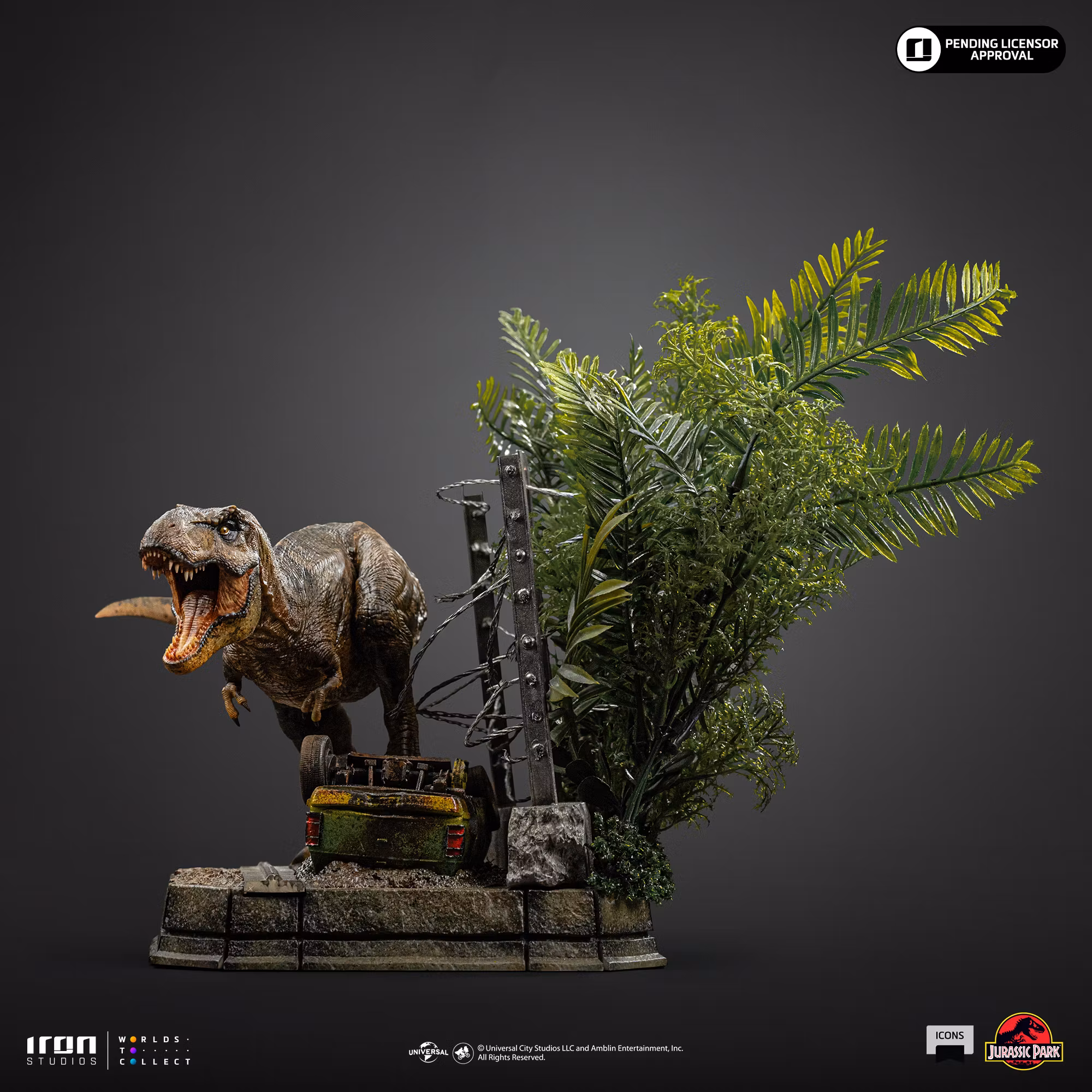 Jurassic Park Icons T-Rex Breakout Set A Scene Statue