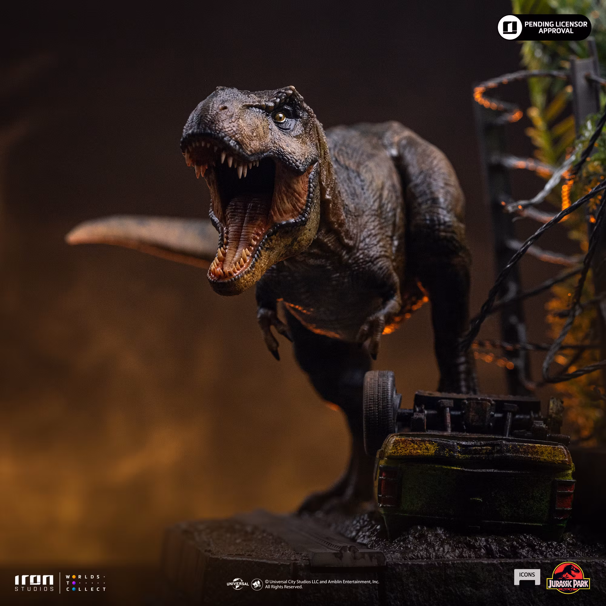 Jurassic Park Icons T-Rex Breakout Set A Scene Statue