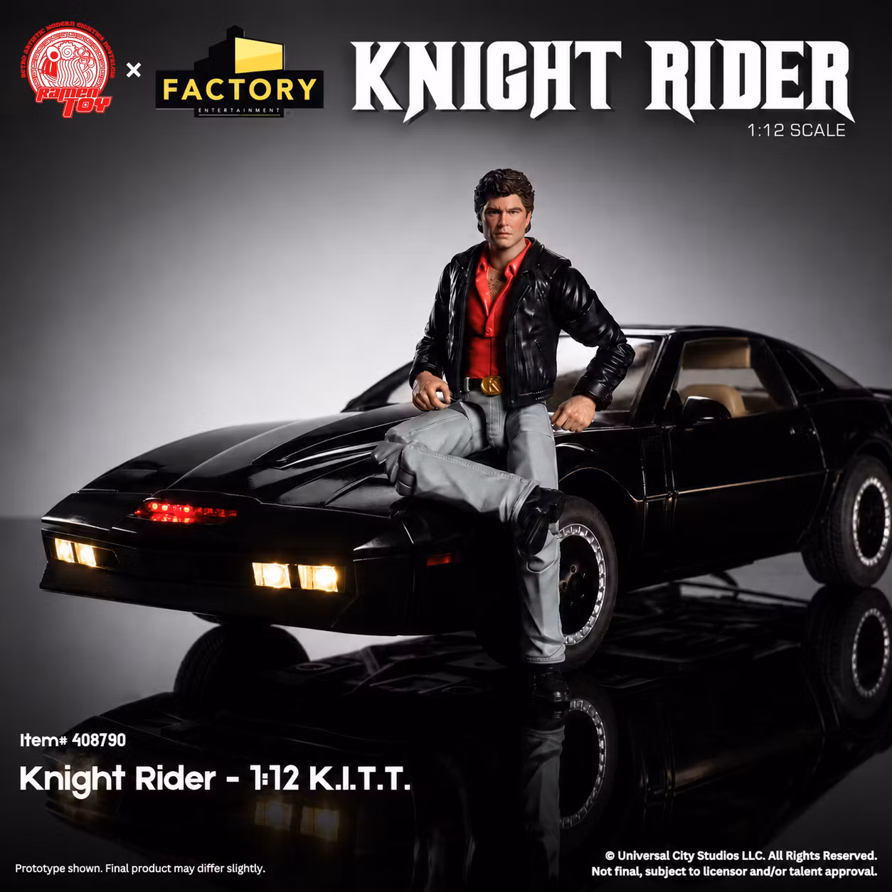 Knight Rider K.I.T.T. Vehicle and Michael Knight Action Figure 1/12 Scale Limited Edition Set