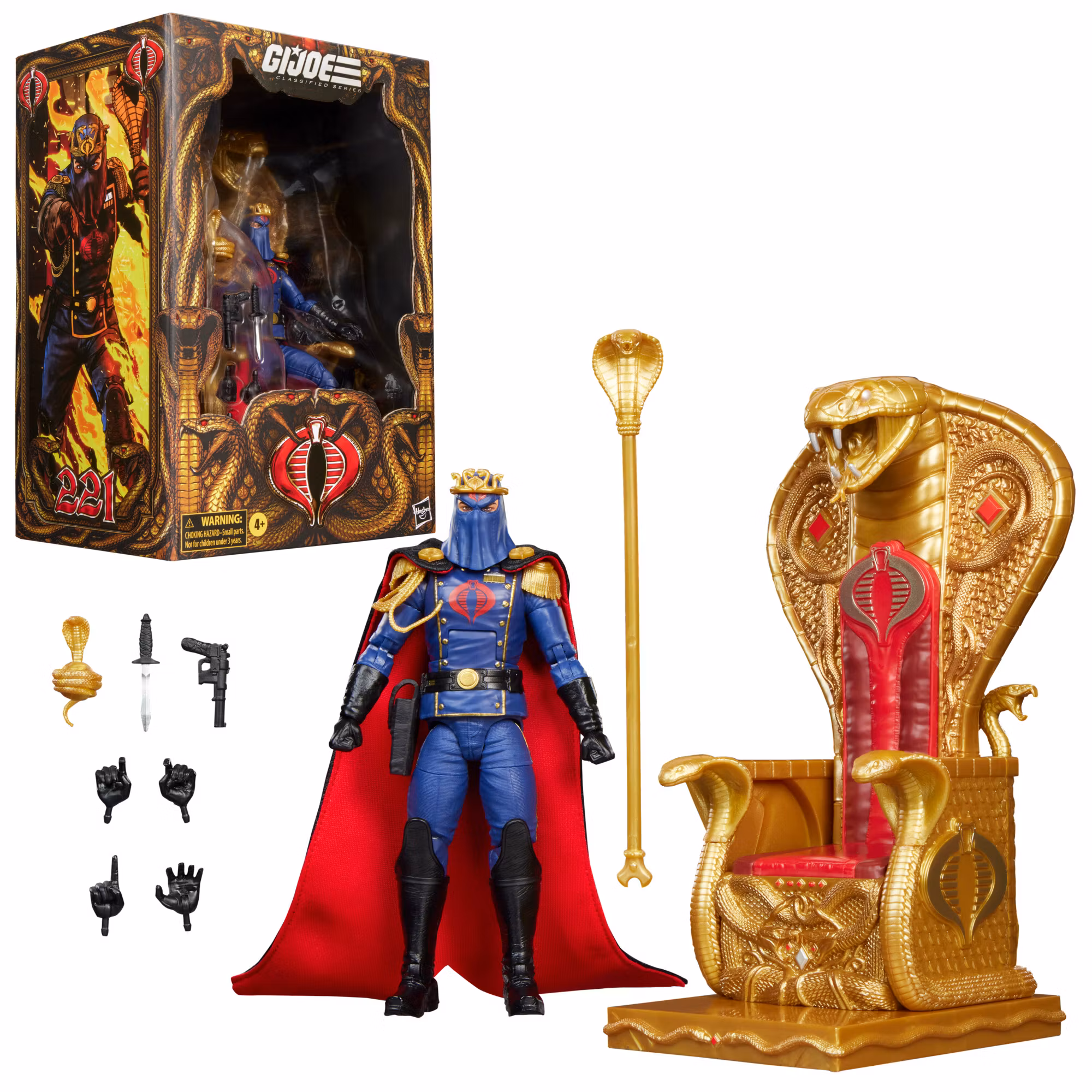 G.I. Joe Classified Series #221 Cobra Commander Action Figure with Throne Set