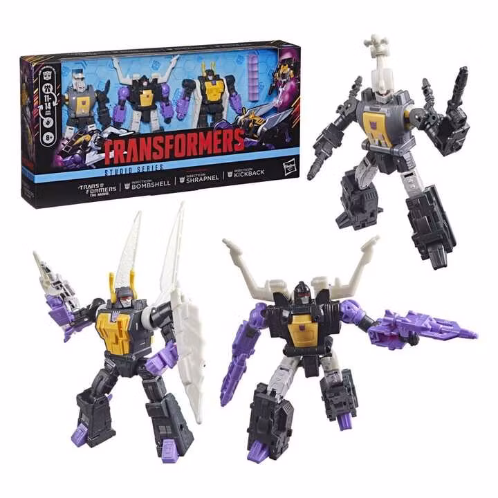 The Transformers: The Movie Studio Series Deluxe Class Insecticon Bombshell, Shrapnel & Kickback 3-Pack Action Figure