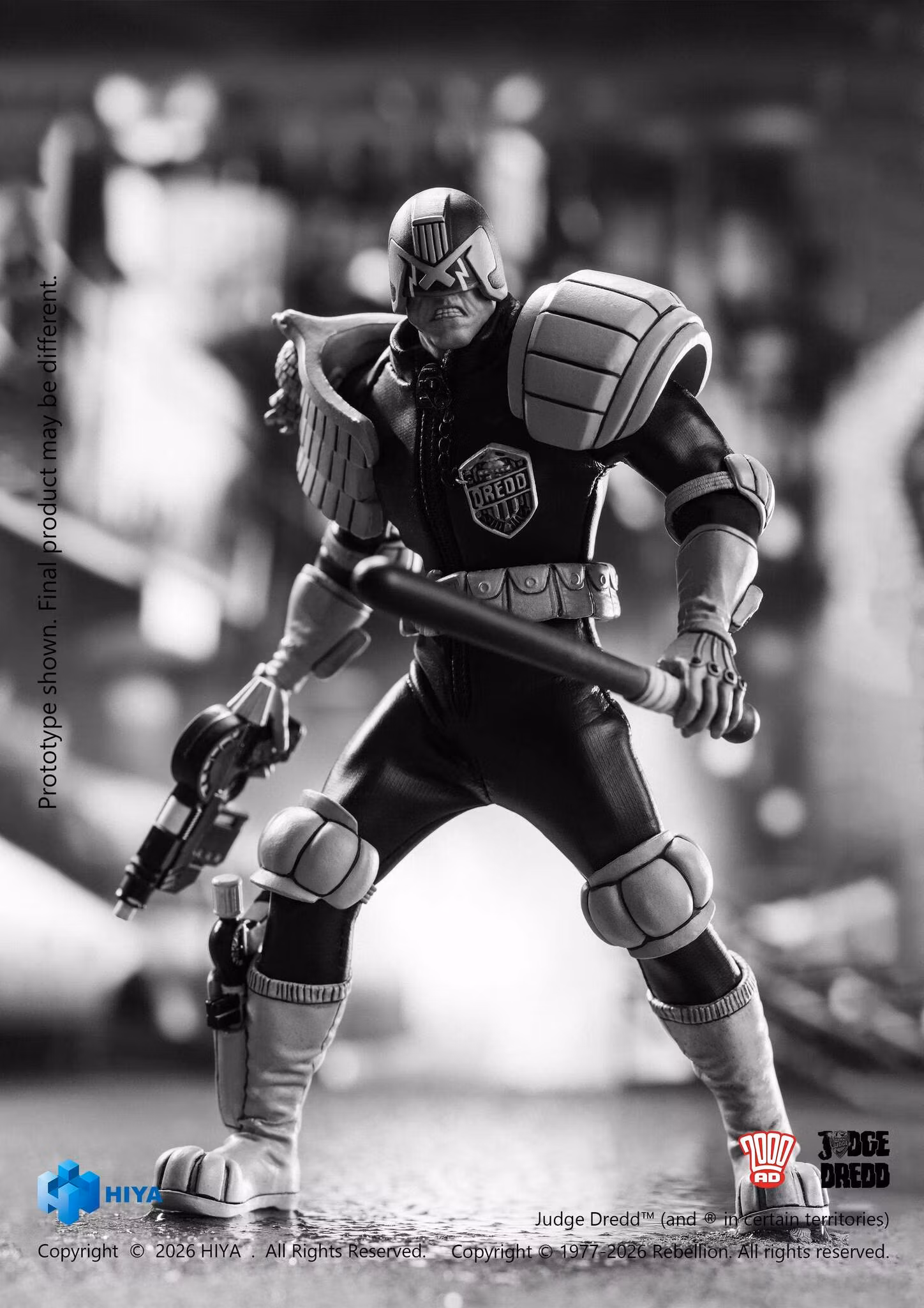 Judge Dredd Exquisite Super Series Judge Dredd (Black & White Ver.) 1/12 Scale Action Figure