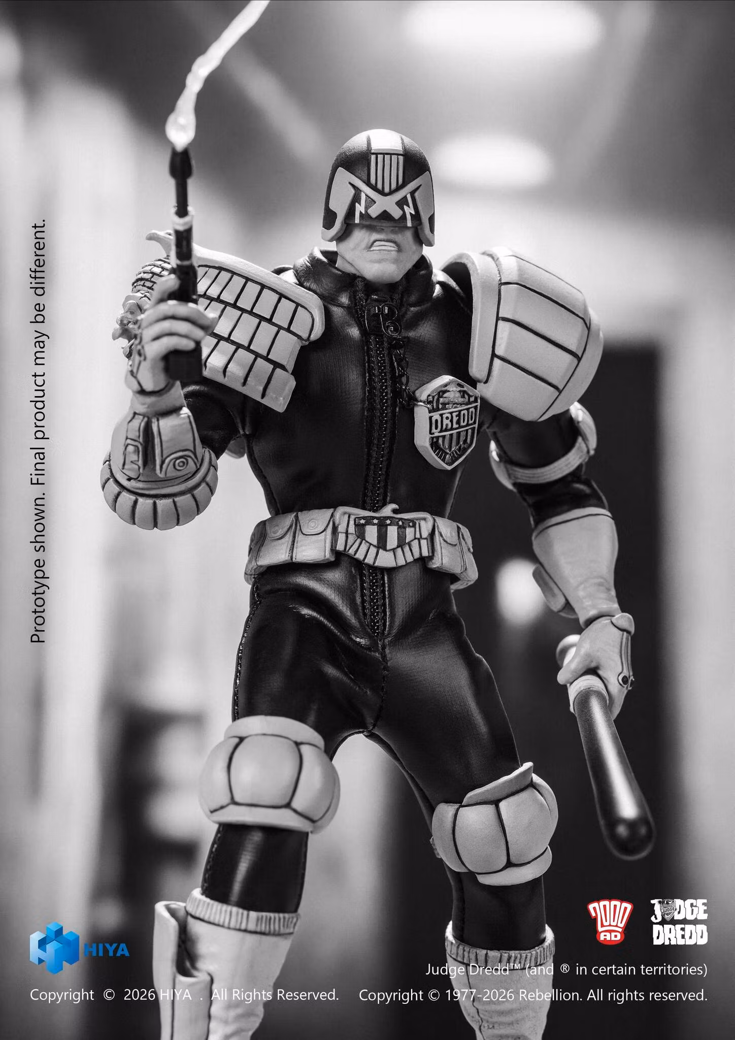 Judge Dredd Exquisite Super Series Judge Dredd (Black & White Ver.) 1/12 Scale Action Figure