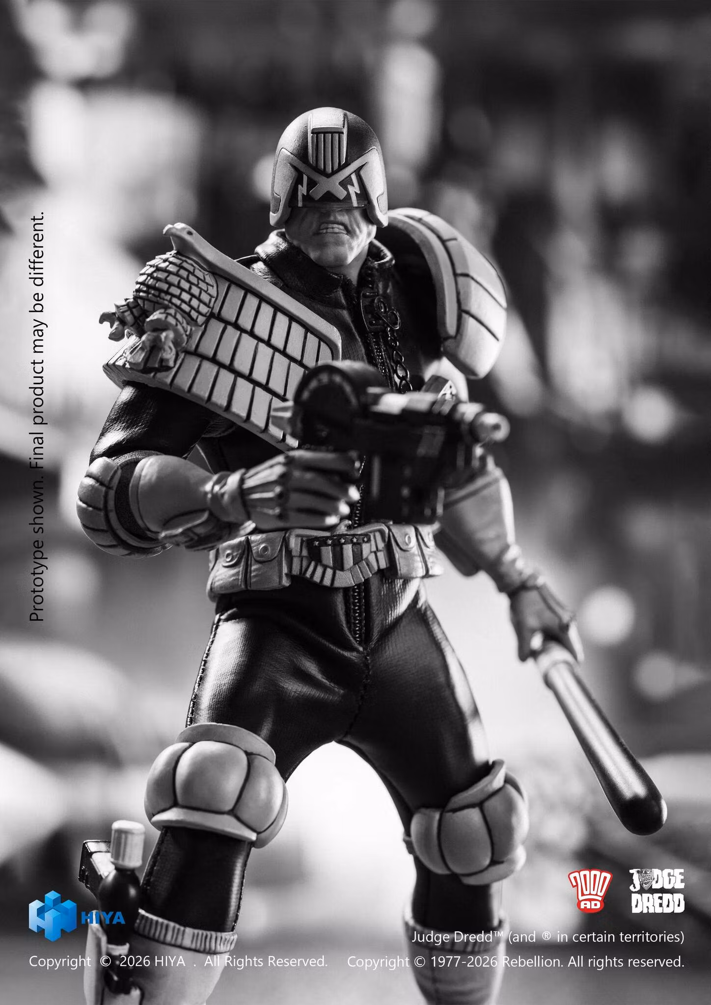 Judge Dredd Exquisite Super Series Judge Dredd (Black & White Ver.) 1/12 Scale Action Figure
