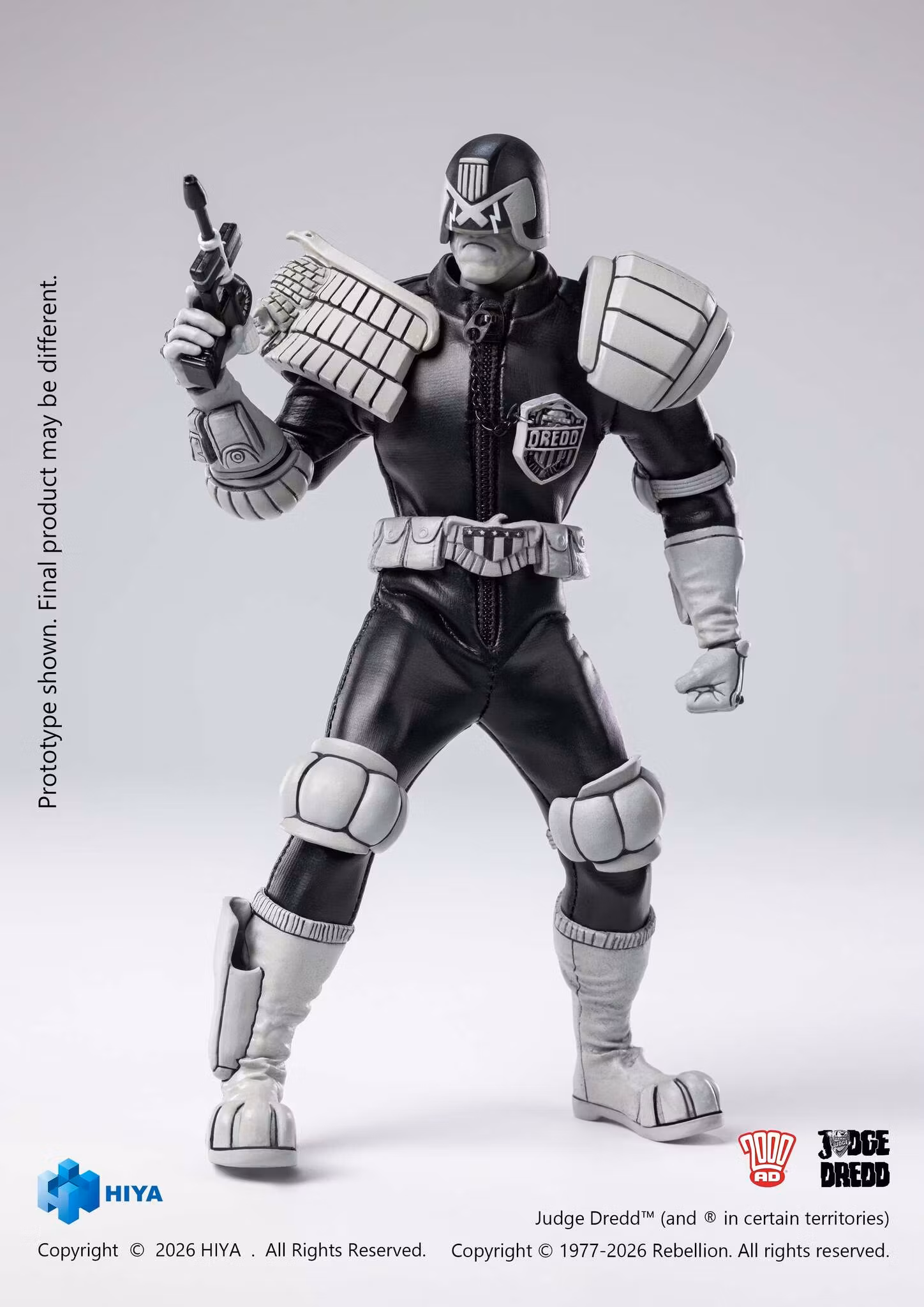 Judge Dredd Exquisite Super Series Judge Dredd (Black & White Ver.) 1/12 Scale Action Figure