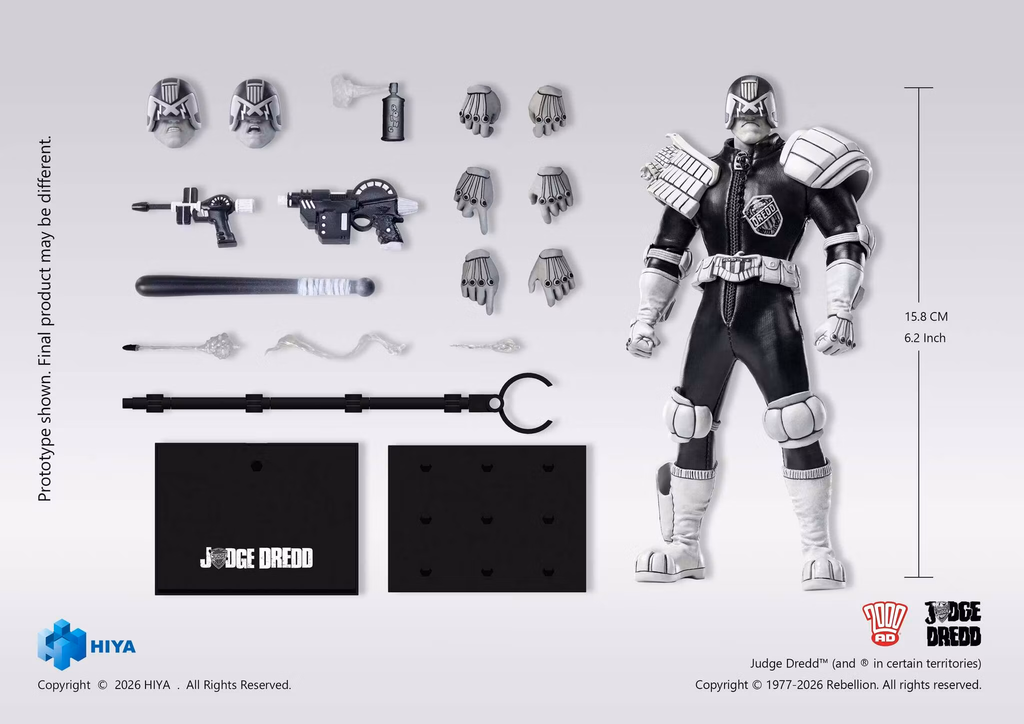 Judge Dredd Exquisite Super Series Judge Dredd (Black & White Ver.) 1/12 Scale Action Figure