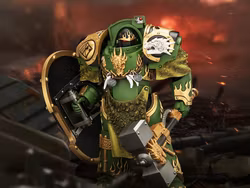 Warhammer: The Horus Heresy Salamanders Firedrake Terminator 1 with Thunder Hammer and Dragonscale Storm Shield 1/18 Scale Action Figure