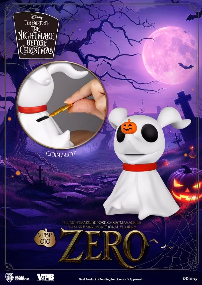 The Nightmare Before Christmas VPBP-010 Zero Palm-Sized Vinyl Piggy Bank