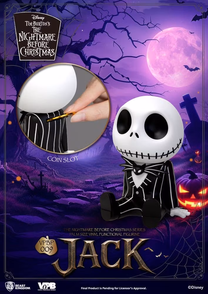 The Nightmare Before Christmas VPBP-009 Jack Palm-Sized Vinyl Piggy Bank