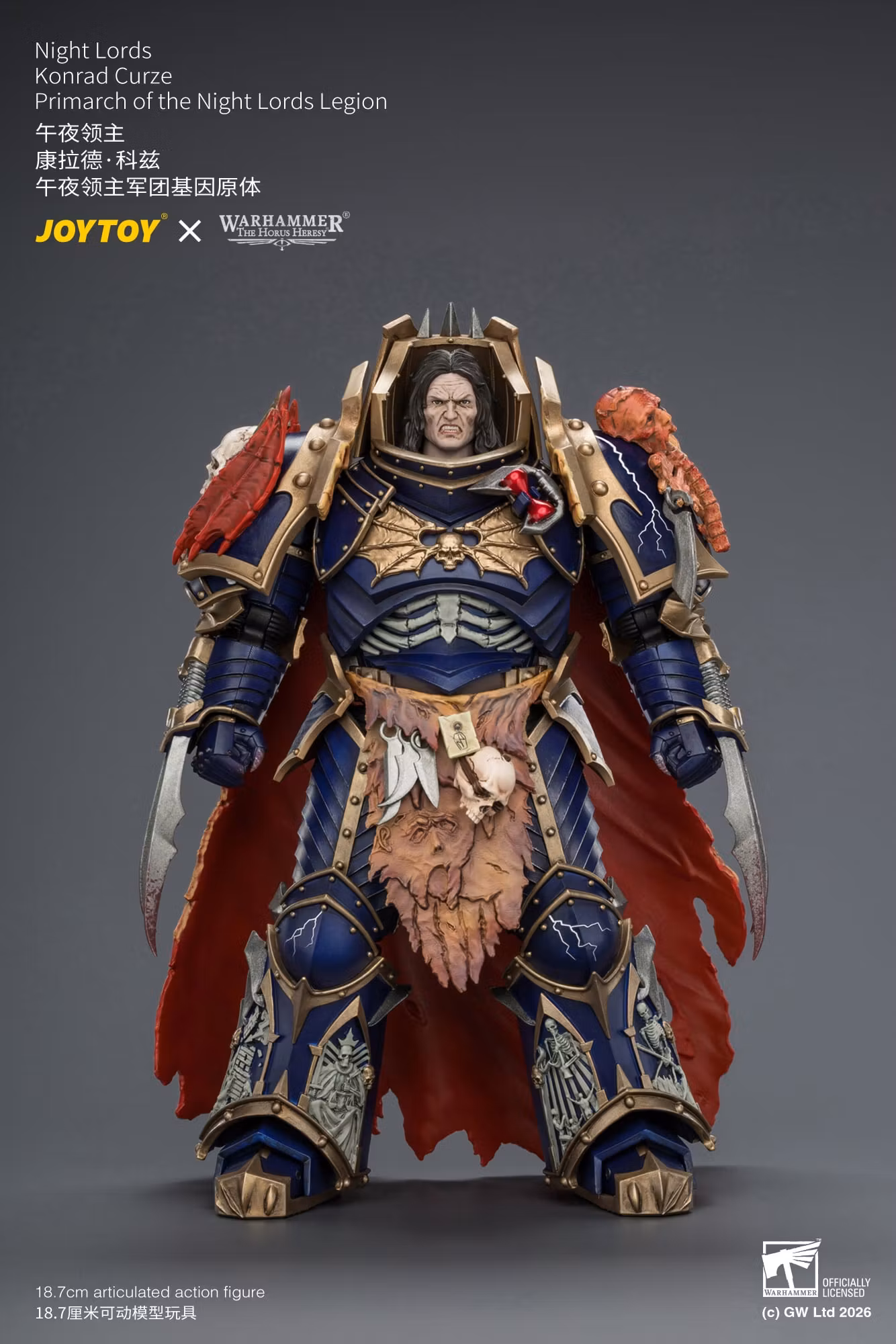 Warhammer: The Horus Heresy Night Lords Konrad Curze Primarch of the Night Lords Legion 1/18 Scale Action Figure