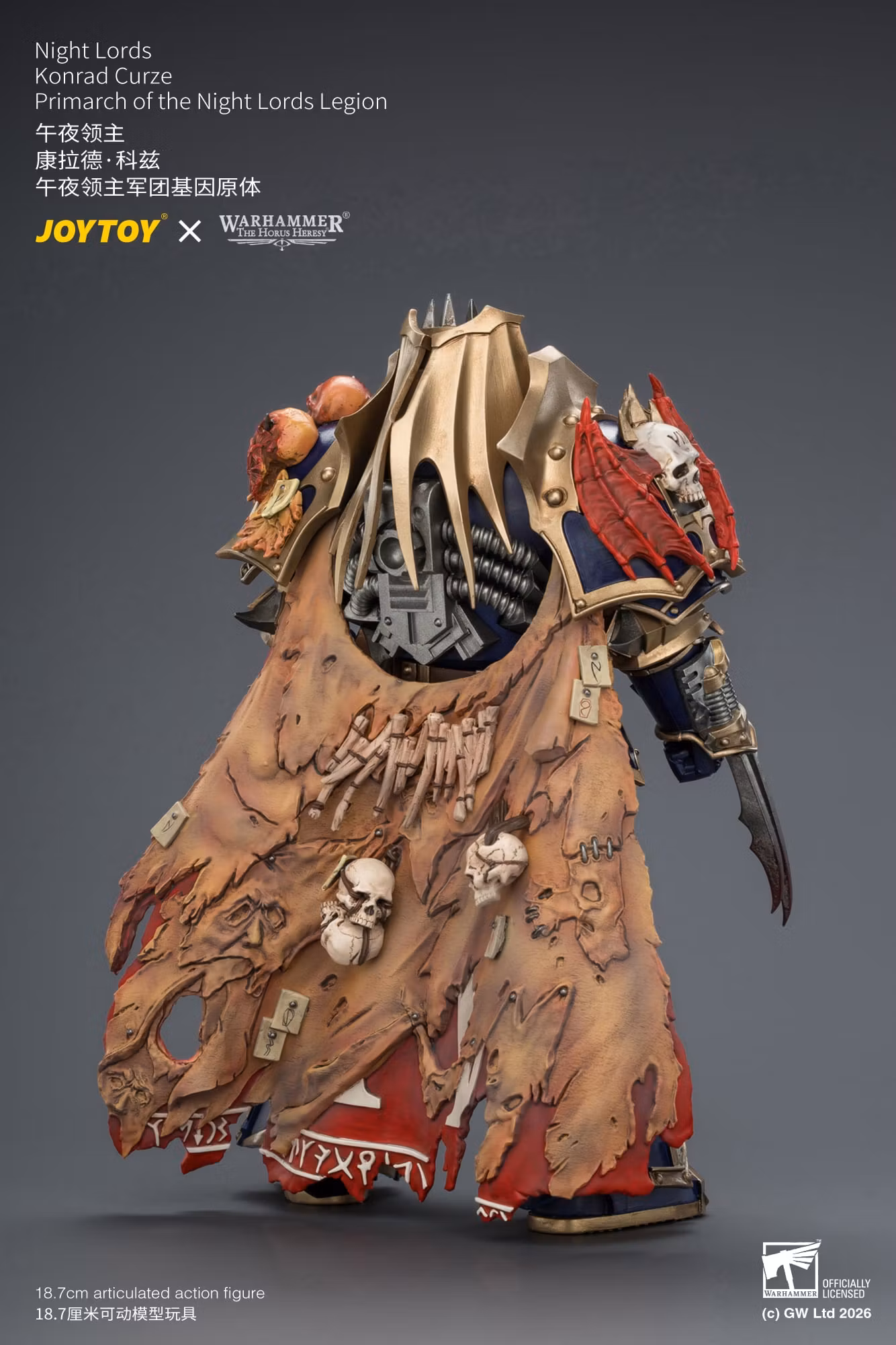 Warhammer: The Horus Heresy Night Lords Konrad Curze Primarch of the Night Lords Legion 1/18 Scale Action Figure