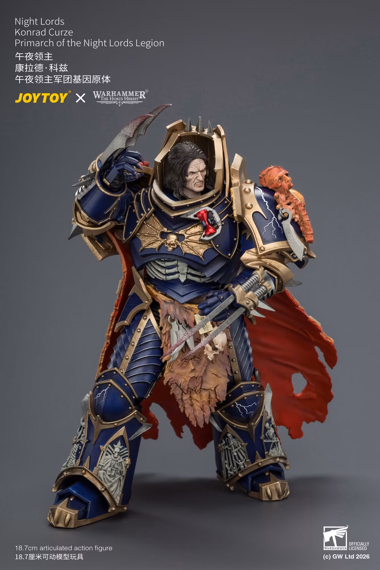 Warhammer: The Horus Heresy Night Lords Konrad Curze Primarch of the Night Lords Legion 1/18 Scale Action Figure