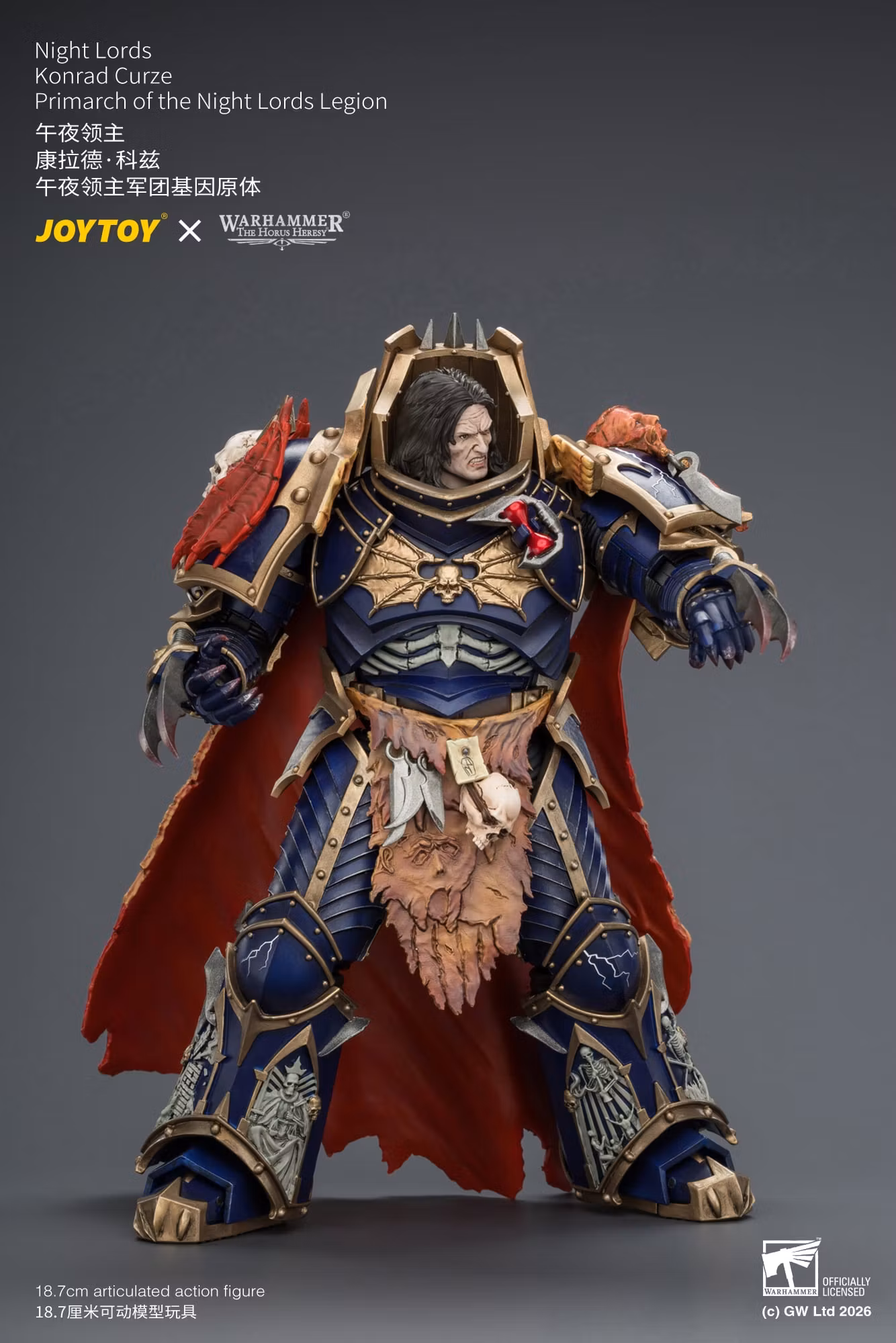 Warhammer: The Horus Heresy Night Lords Konrad Curze Primarch of the Night Lords Legion 1/18 Scale Action Figure