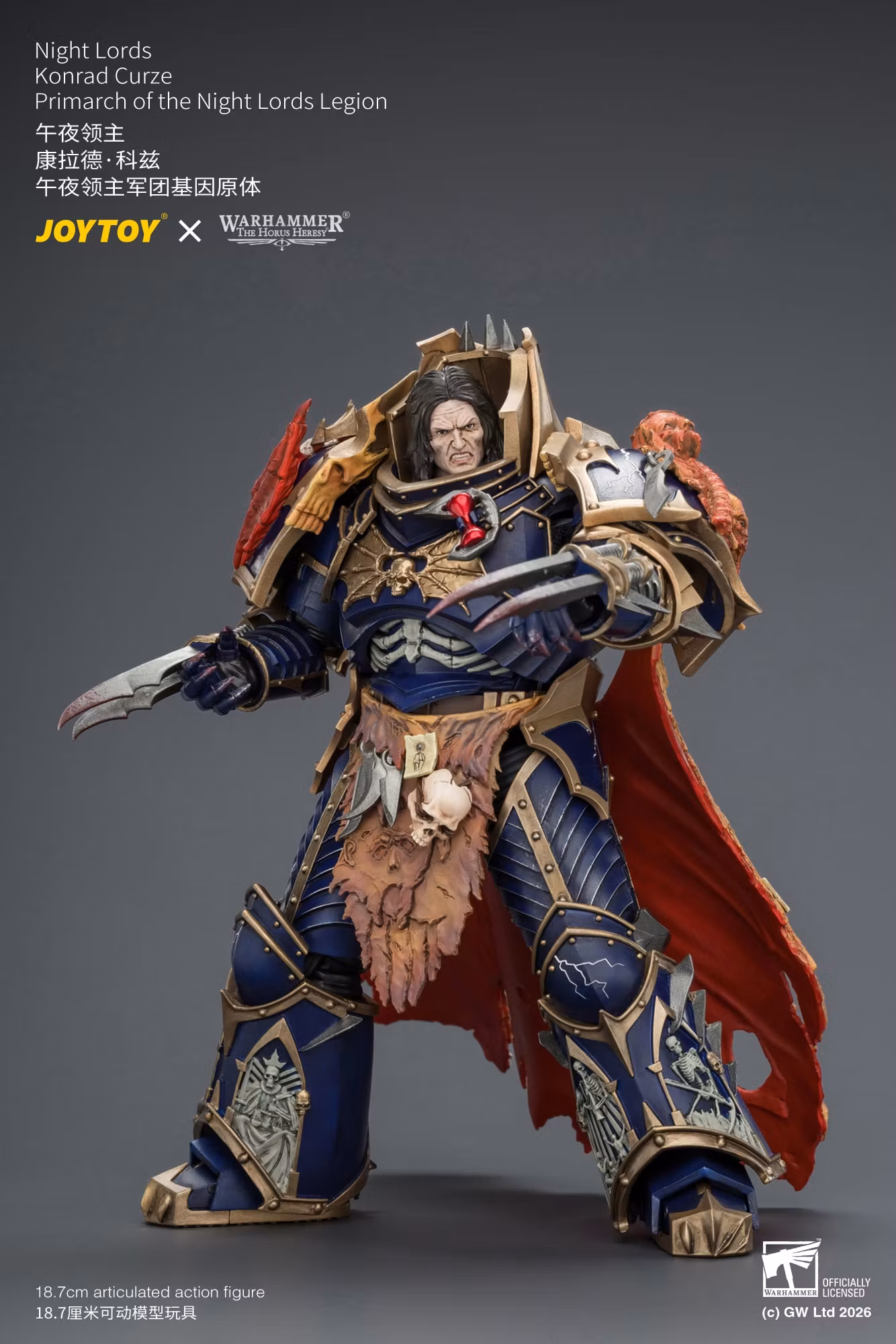 Warhammer: The Horus Heresy Night Lords Konrad Curze Primarch of the Night Lords Legion 1/18 Scale Action Figure