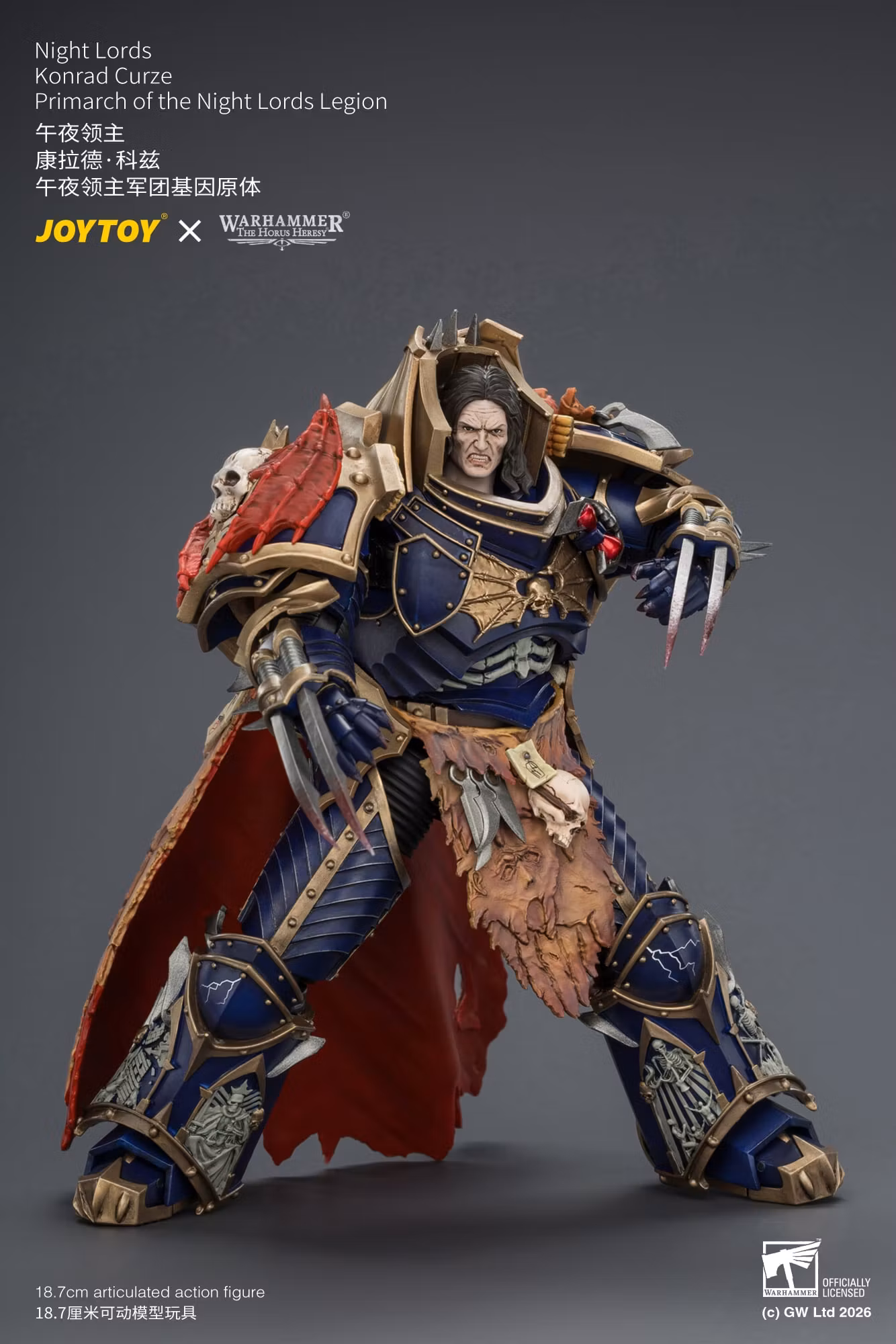 Warhammer: The Horus Heresy Night Lords Konrad Curze Primarch of the Night Lords Legion 1/18 Scale Action Figure