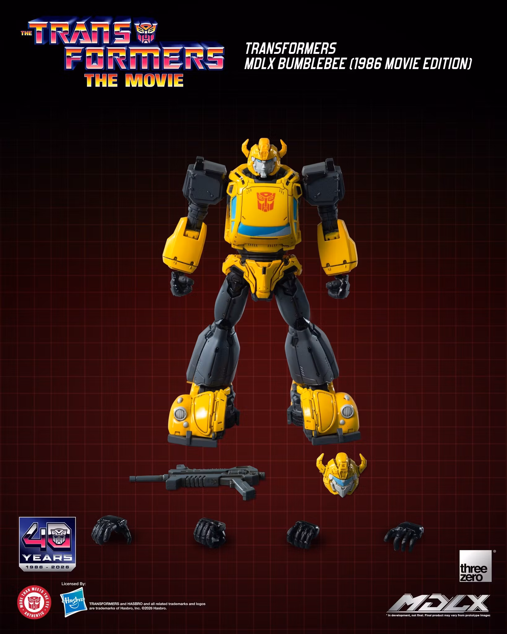 The Transformers: The Movie 40th Anniversary MDLX Bumblebee (1986 Movie Edition) Action Figure