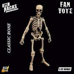 Epic H.A.C.K.S. Skeleton Blank (Classic Bone) 1/12 Scale Action Figure