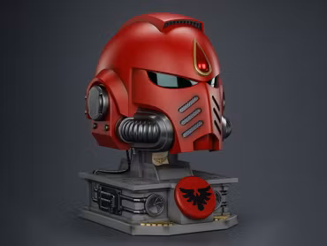 Warhammer 40,000 Blood Angels Mk X 1/1 Scale Helmet Replica with Display Stand
