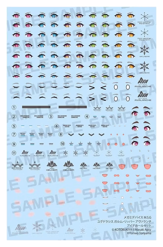Megami Device M.S.G. Plastic Model Kit Yggdrasis Garm Ripper Avalanche Eye Decal Set
