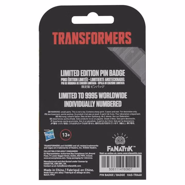 Transformers Pin Badge The Movie 40th Anniversary Unicron Limited Edition