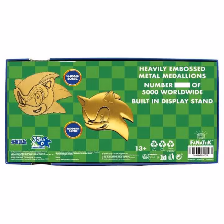 Sonic the Hedgehog Medallion Set 35th Anniversary Then & Now Limited Edition