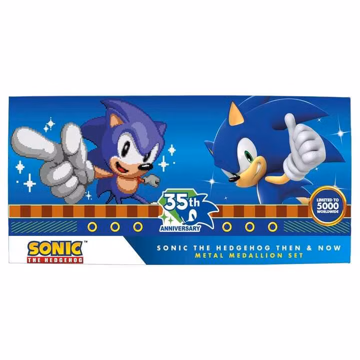 Sonic the Hedgehog Medallion Set 35th Anniversary Then & Now Limited Edition