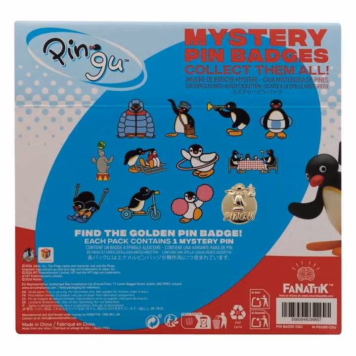 Pingu Mystery Pin Badges Blind Box Display (12)