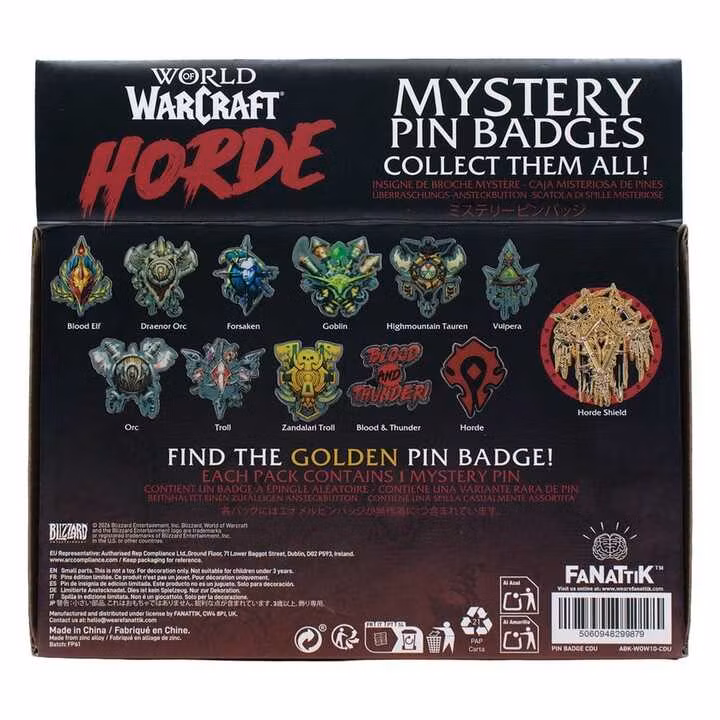 World of Warcraft Mystery Pin Badges Horde Blind Box Display (12)