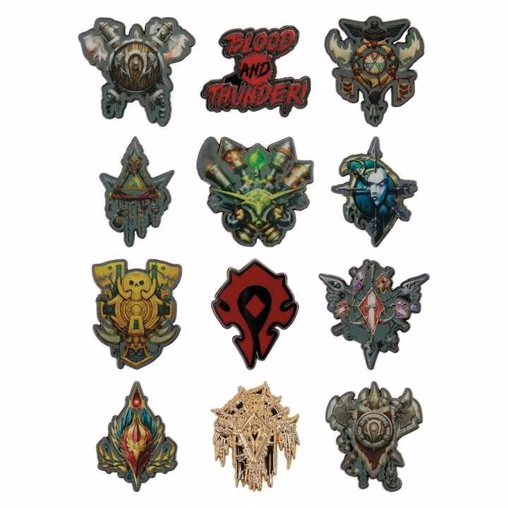World of Warcraft Mystery Pin Badges Horde Blind Box Display (12)