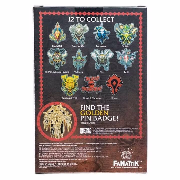 World of Warcraft Mystery Pin Badges Horde Blind Box Display (12)