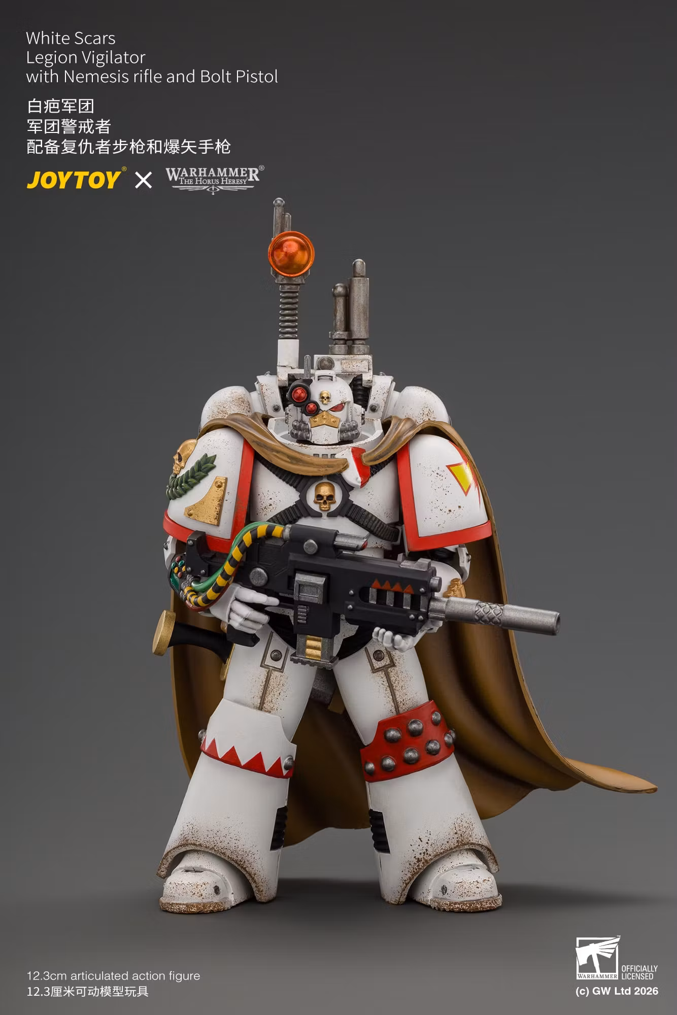 Warhammer: The Horus Heresy White Scars Legion Vigilator with Nemesis Rifle and Bolt Pistol 1/18 Scale Action Figure