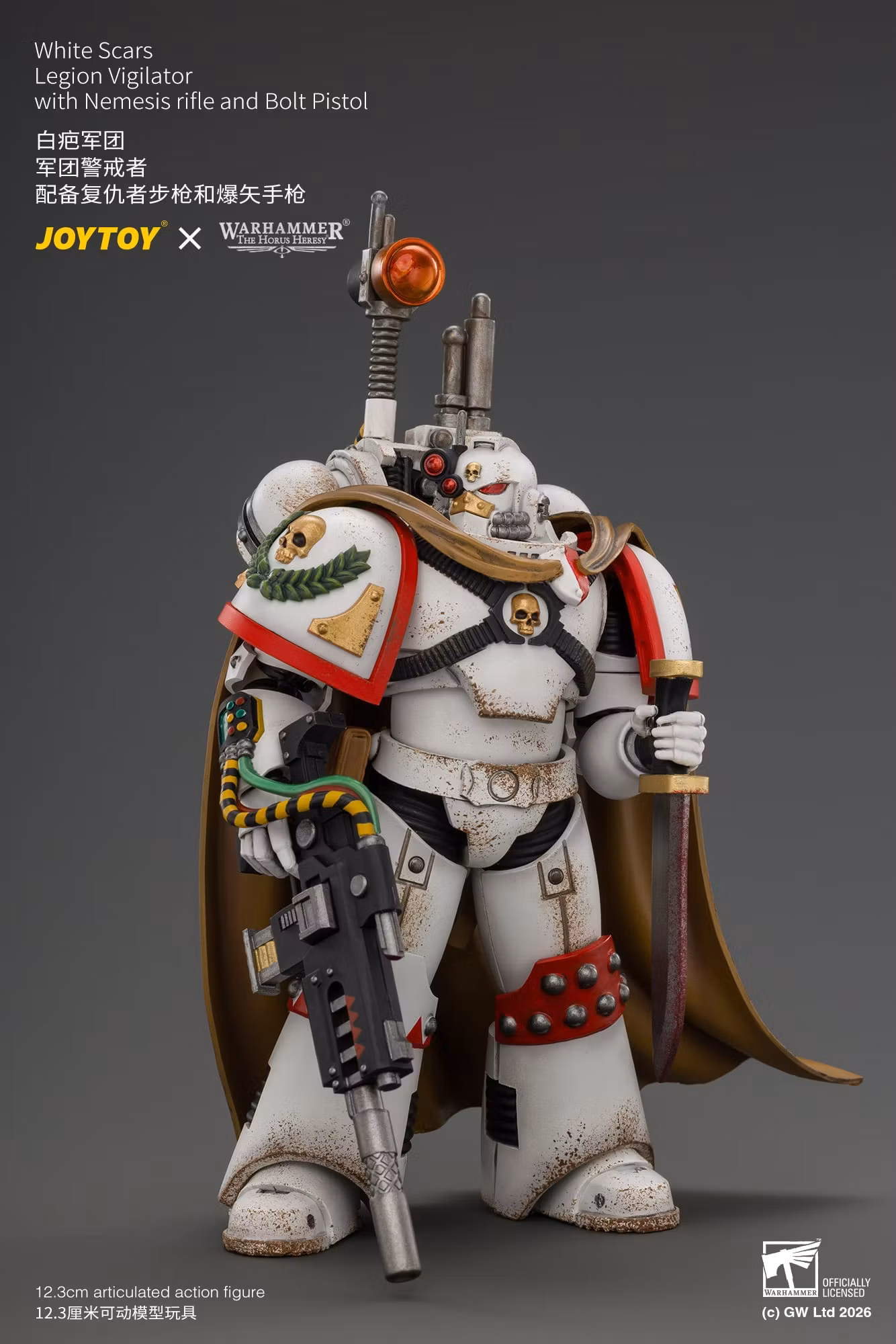Warhammer: The Horus Heresy White Scars Legion Vigilator with Nemesis Rifle and Bolt Pistol 1/18 Scale Action Figure