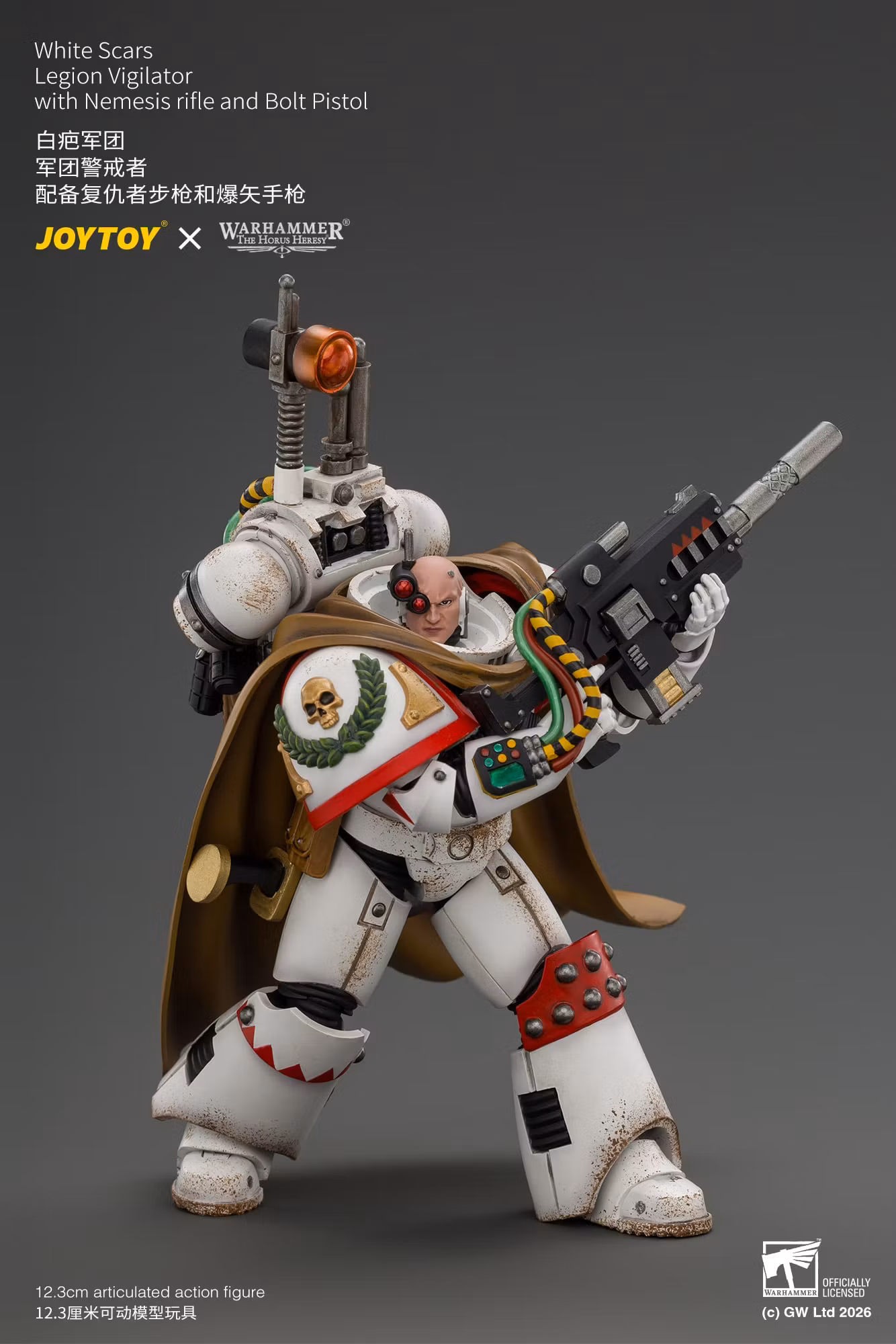 Warhammer: The Horus Heresy White Scars Legion Vigilator with Nemesis Rifle and Bolt Pistol 1/18 Scale Action Figure