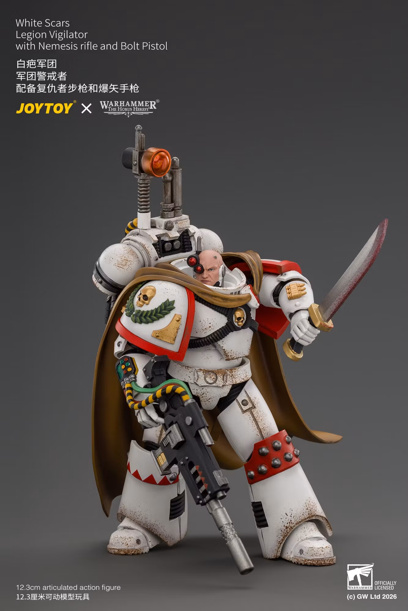 Warhammer: The Horus Heresy White Scars Legion Vigilator with Nemesis Rifle and Bolt Pistol 1/18 Scale Action Figure