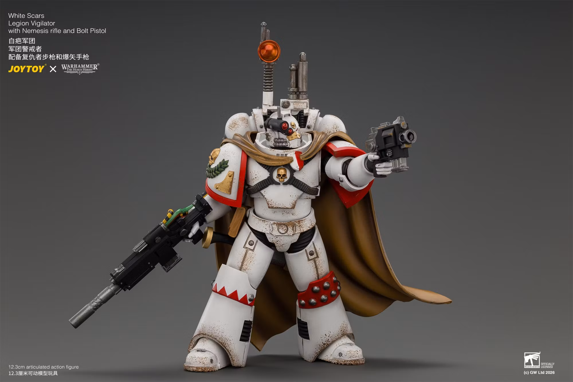 Warhammer: The Horus Heresy White Scars Legion Vigilator with Nemesis Rifle and Bolt Pistol 1/18 Scale Action Figure