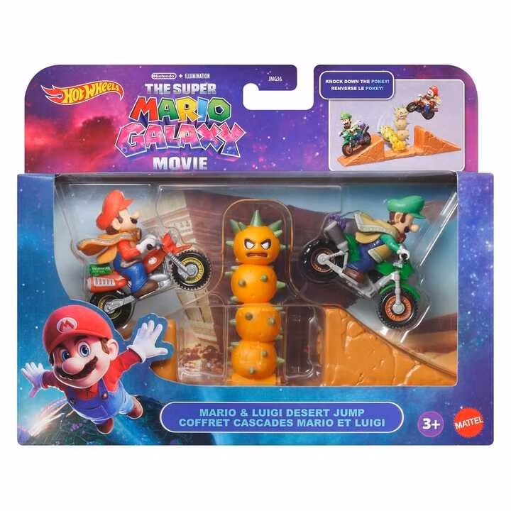 The Super Mario Galaxy Movie Hot Wheels Playset Mario & Luigi Desert Jump