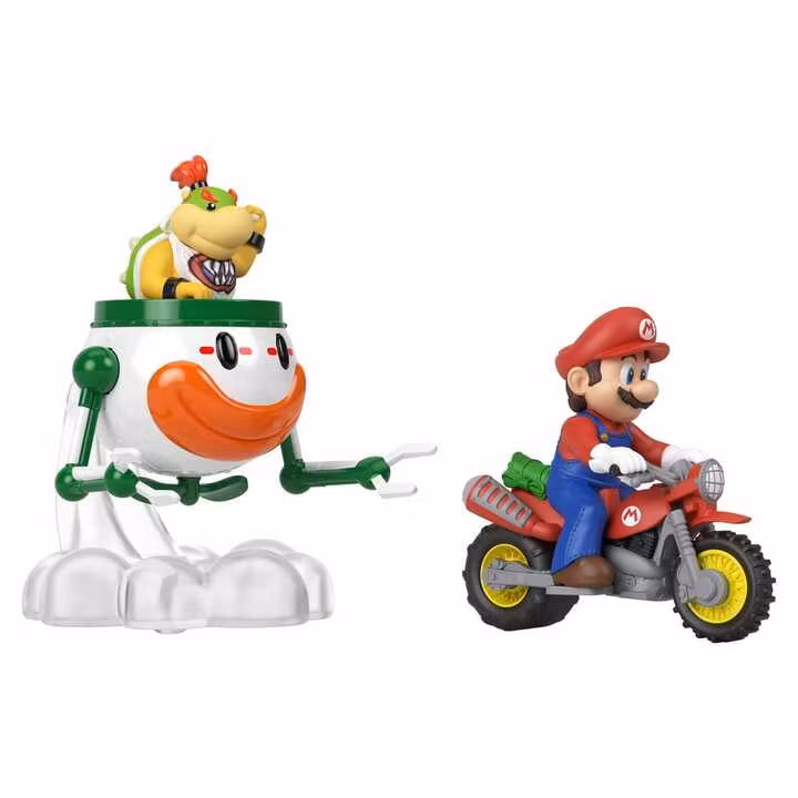 Super Mario Hot Wheels Die-Cast Vehicles 2-Pack 1/64 Mario & Bowser Jr.