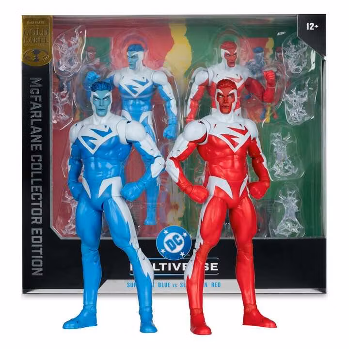 DC Multiverse Superman Blue vs. Superman Red Action Figure Two-Pack (Gold Label)