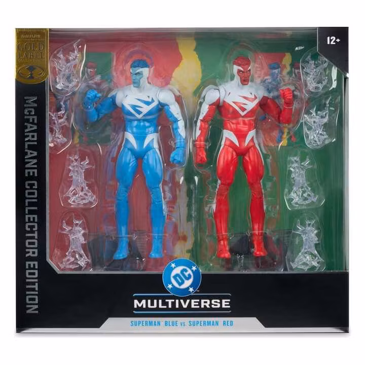 DC Multiverse Superman Blue vs. Superman Red Action Figure Two-Pack (Gold Label)