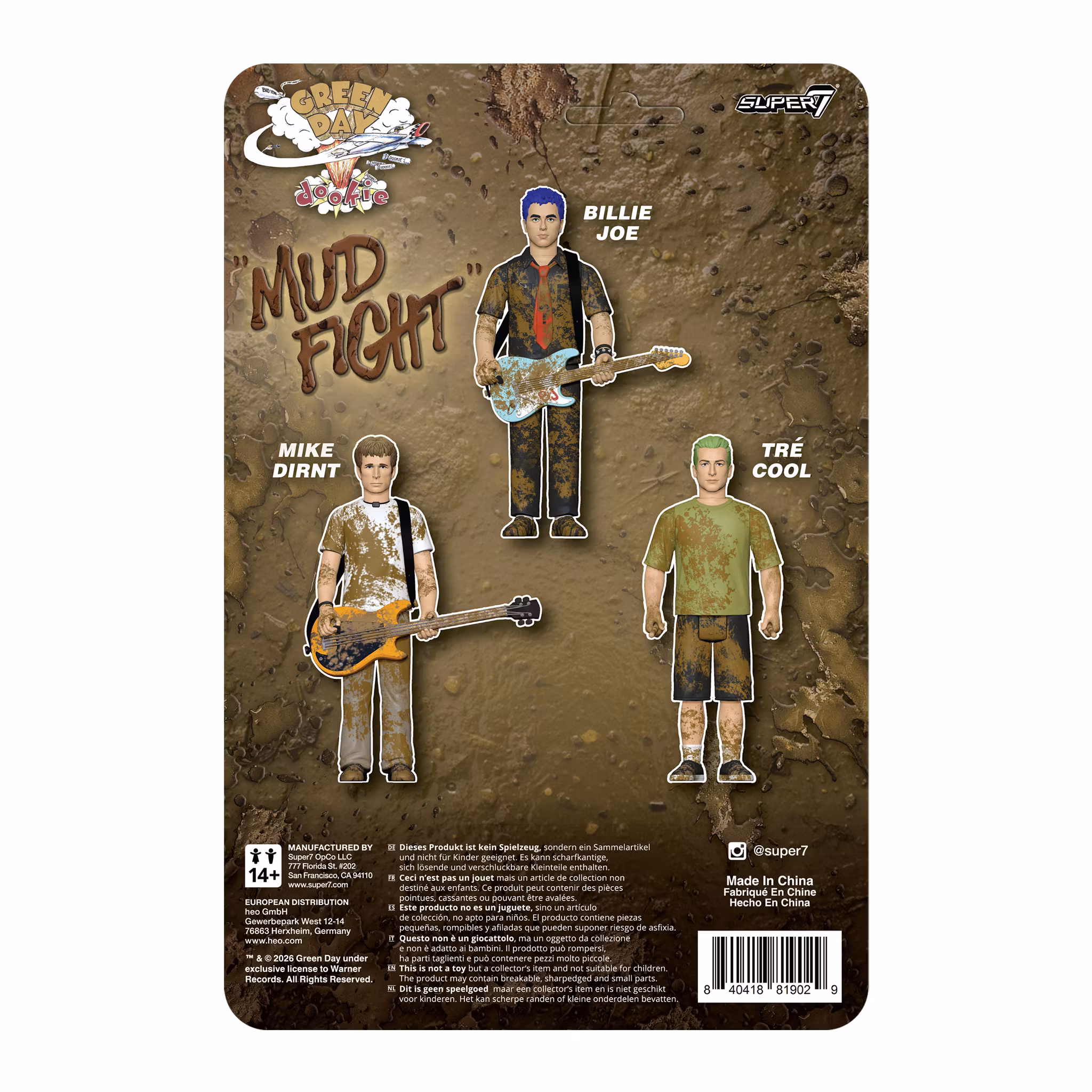 Green Day ReAction Mike Dirnt (Mud Fight) Action Figure