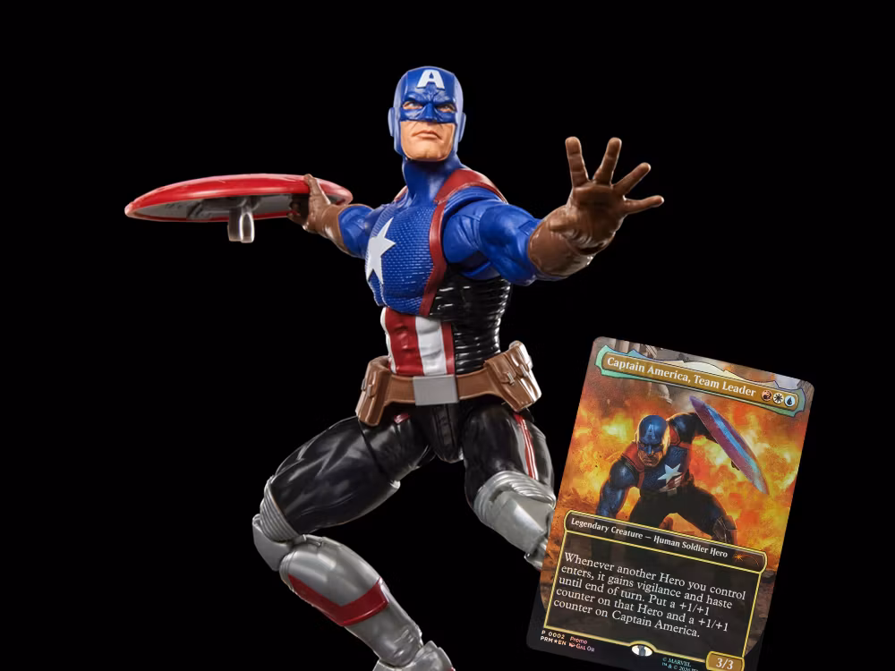Marvel Legends Captain America Action Figure with Exclusive Magic: The Gathering Card