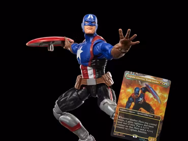 Marvel Legends Captain America Action Figure with Exclusive Magic: The Gathering Card