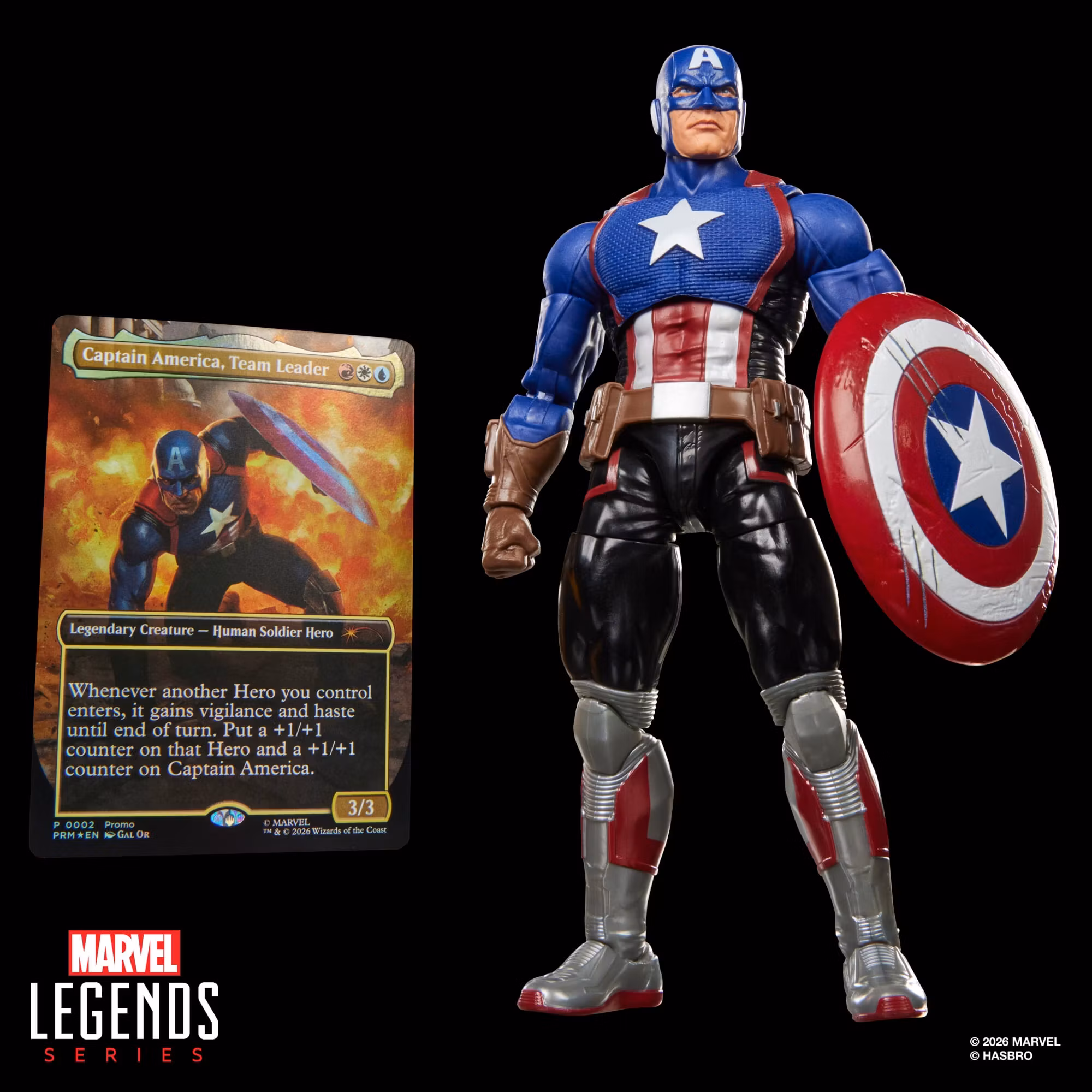 Marvel Legends Captain America Action Figure with Exclusive Magic: The Gathering Card