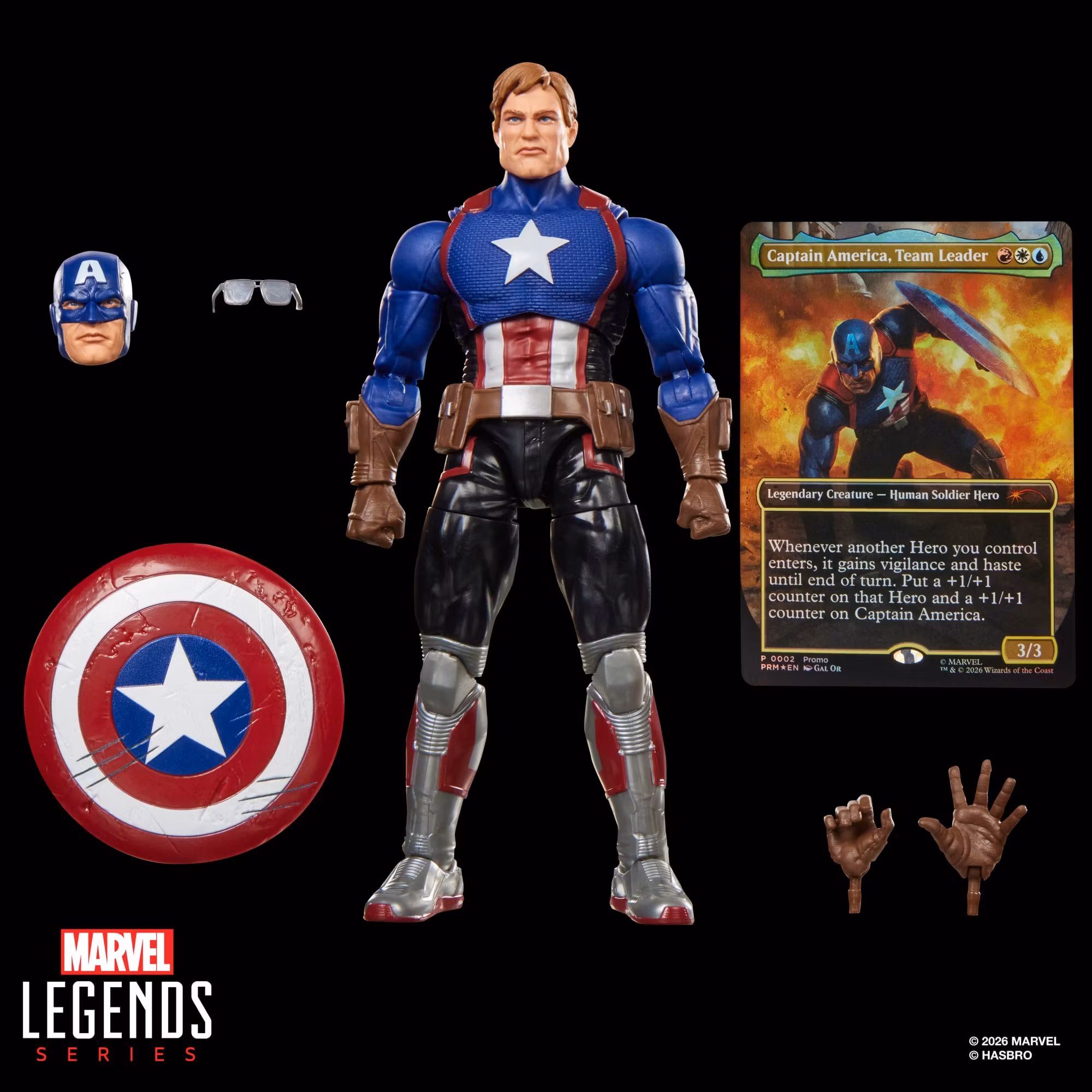Marvel Legends Captain America Action Figure with Exclusive Magic: The Gathering Card