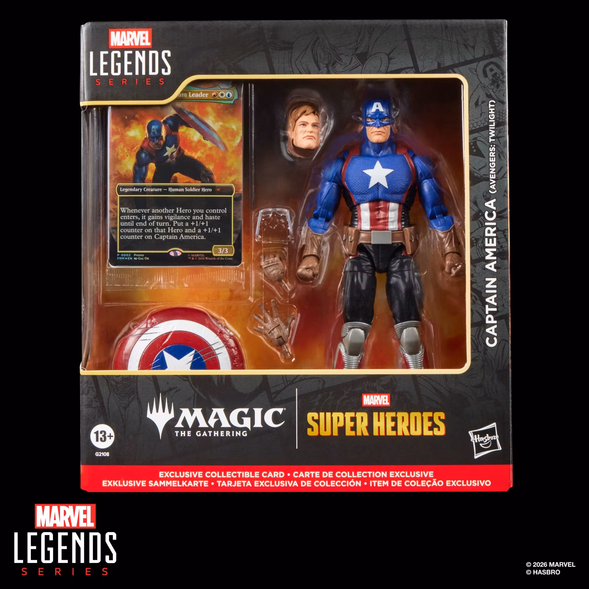 Marvel Legends Captain America Action Figure with Exclusive Magic: The Gathering Card