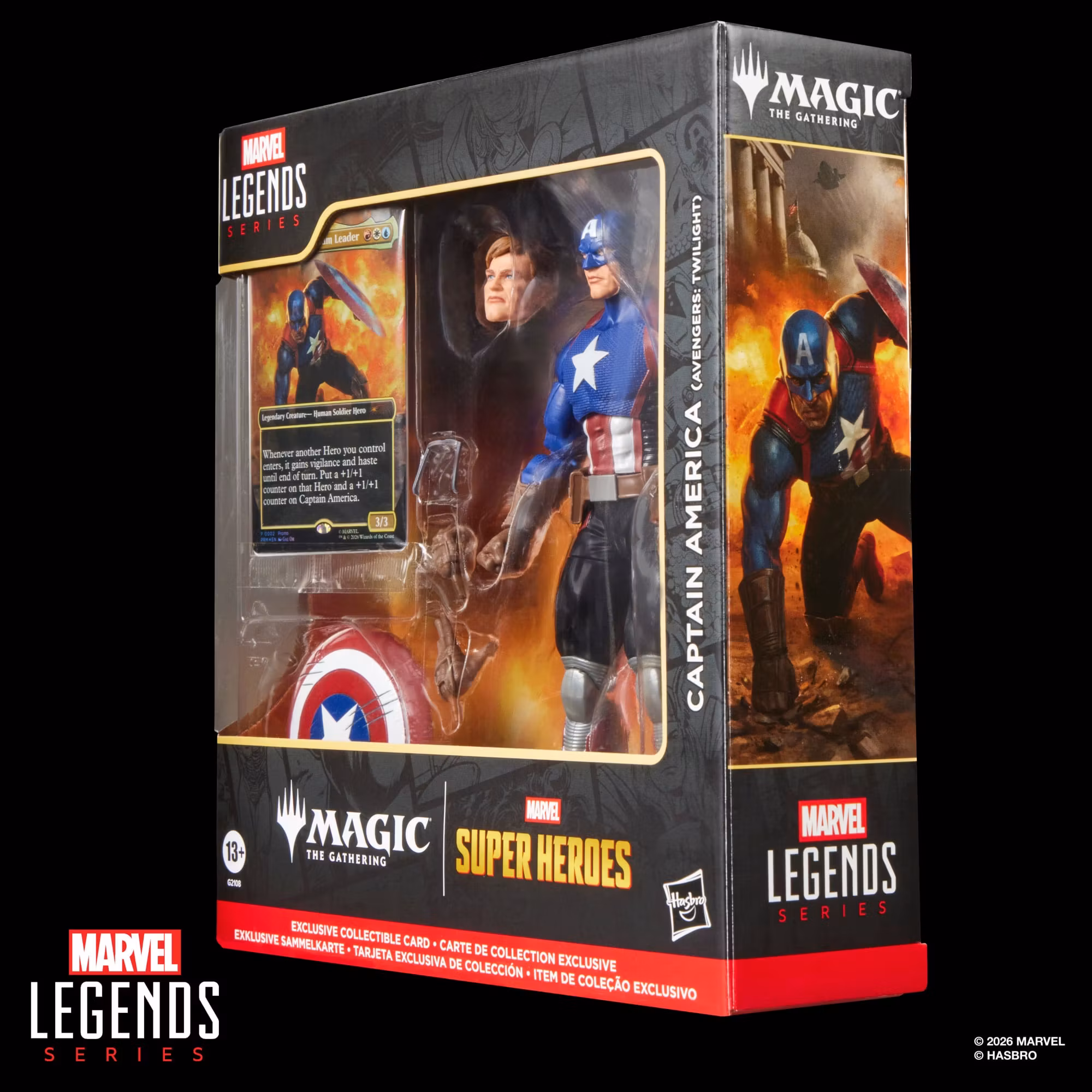Marvel Legends Captain America Action Figure with Exclusive Magic: The Gathering Card