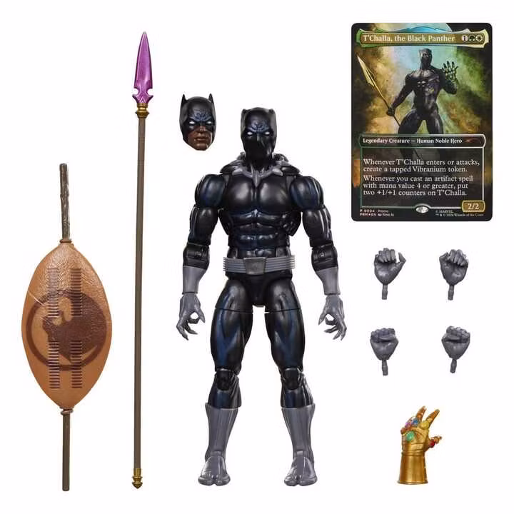 Marvel Legends Black Panther Action Figure with Exclusive Magic: The Gathering Card